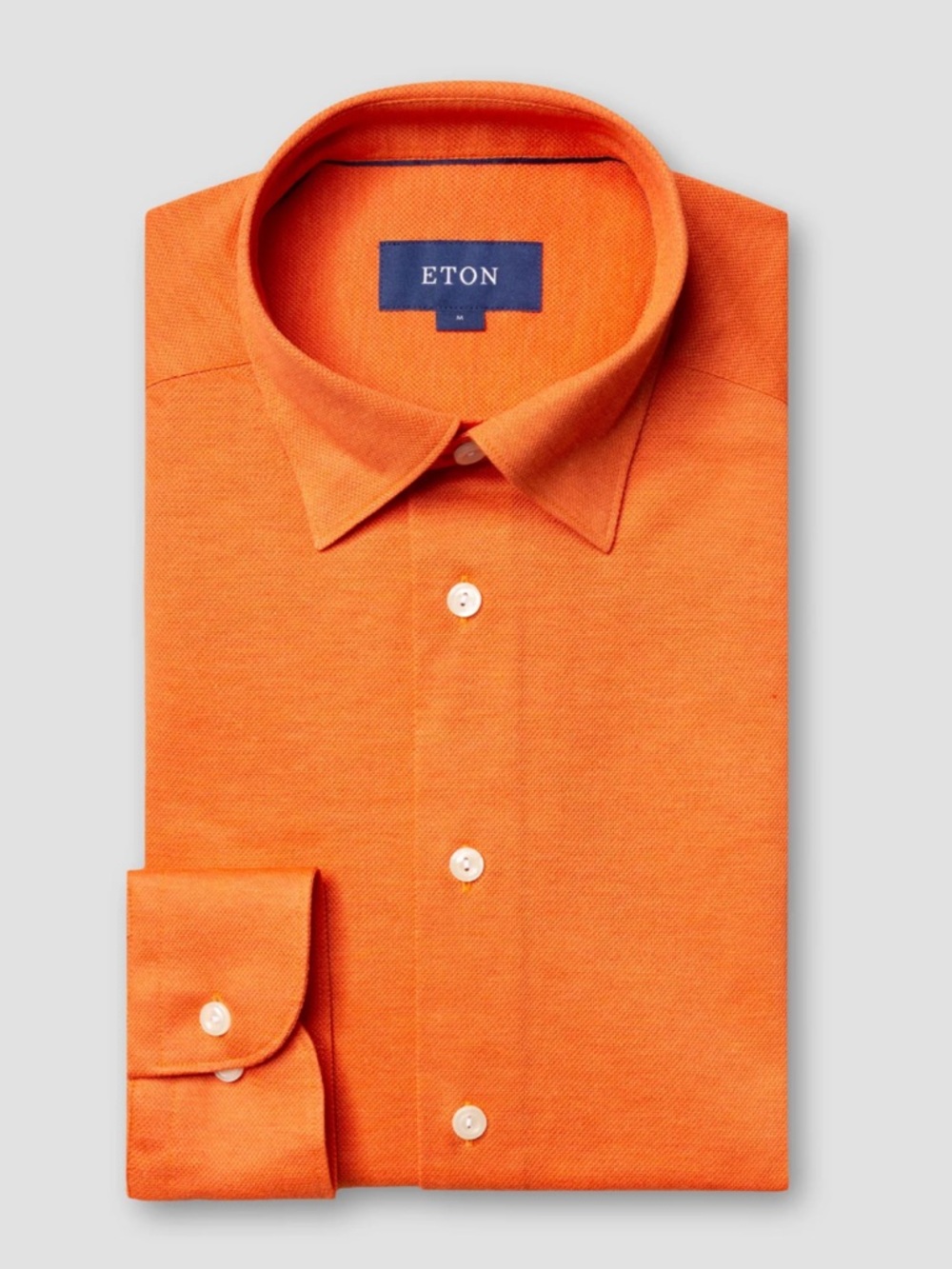 Eton Orange signature twill shirt – navy piping size 40